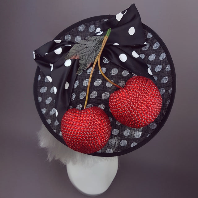 "Cherry Pop" Giant Cherries Polkadot Hat
