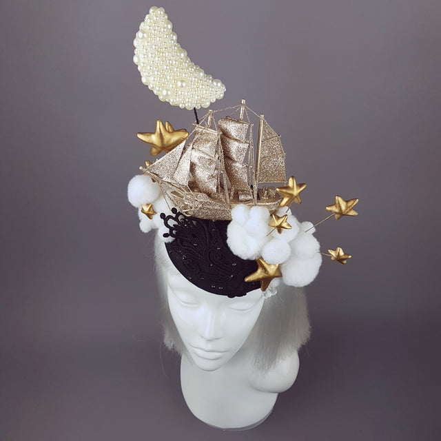 "Ocean of the Sky" Gold Ship & Moon Hat