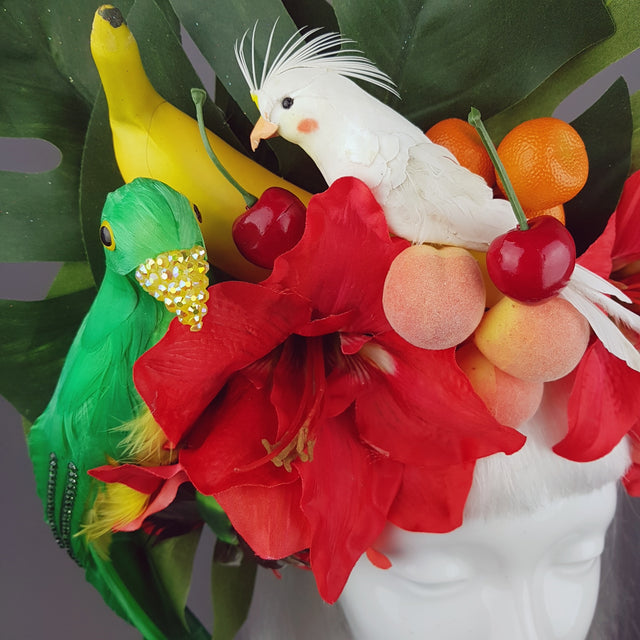 "Jungle" Parrot and Cockatoo Tropical Headpiece