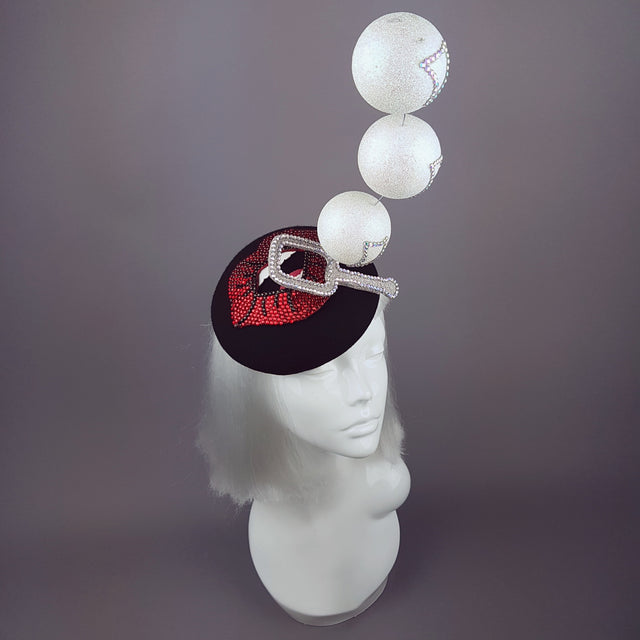 "Bubble Blower" Red Crystal Lips Hat
