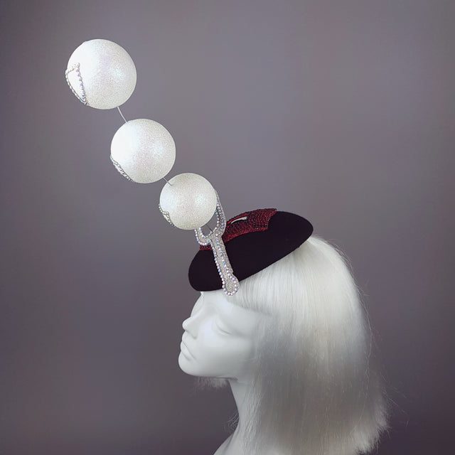 "Bubble Blower" Red Crystal Lips Hat