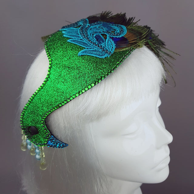 "Mayura" Vintage Style Peacock Hat