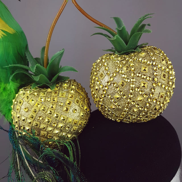 "Exotic" Giant Golden Pineapple Cherry Parrot Hat