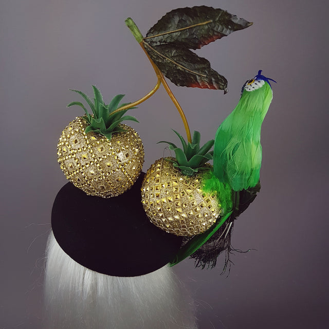 "Exotic" Giant Golden Pineapple Cherry Parrot Hat