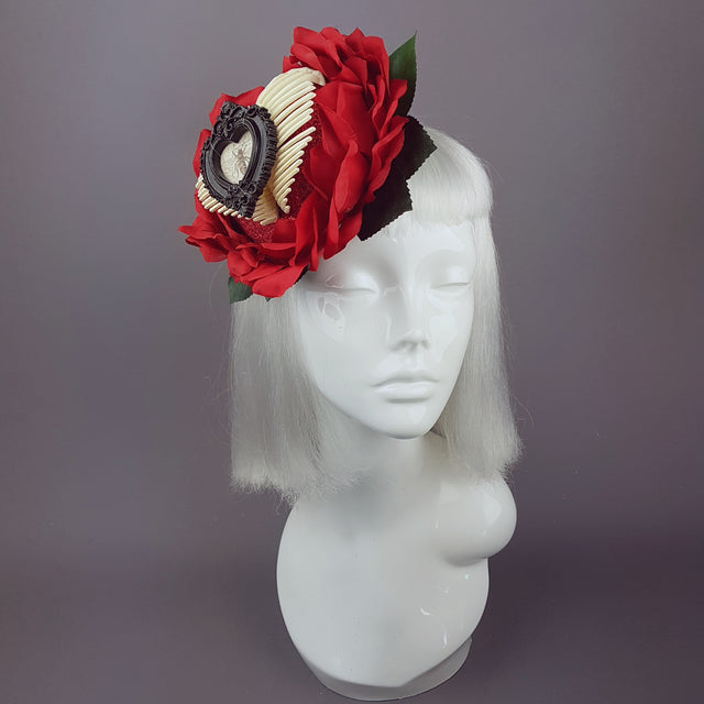 "Enchantment" Gothic Red Rose Heart Hat