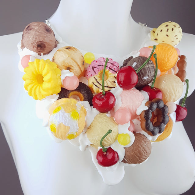 "Pudding" Biscuits & Cherries Neckpiece