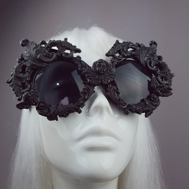 "Sacré Cœur" Black Filigree Ornate Sunglasses