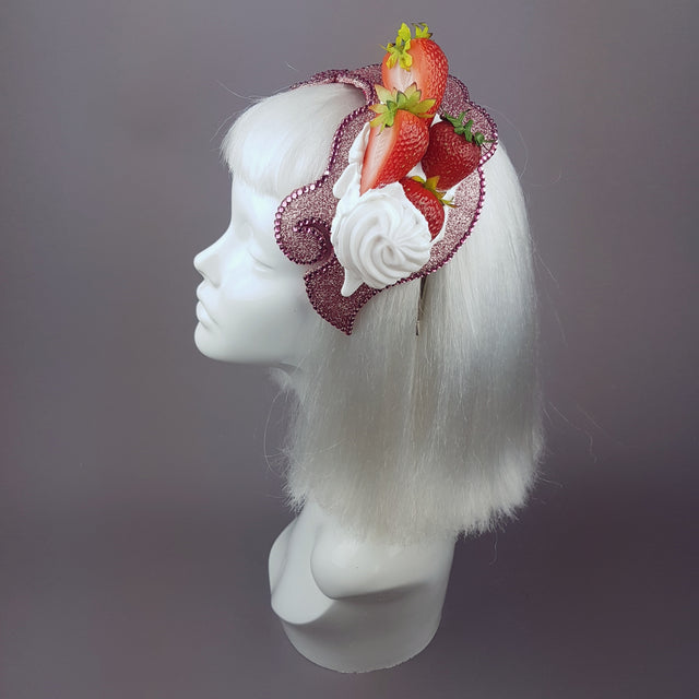 "Whipped" Strawberries & Cream Vintage Style Hat