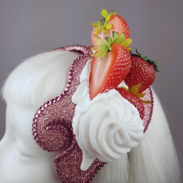 "Whipped" Strawberries & Cream Vintage Style Hat