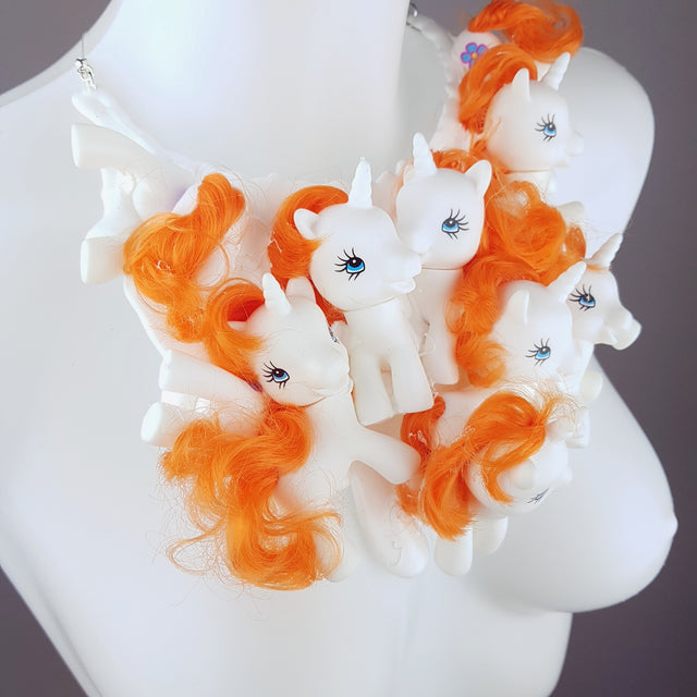 "Mes Petits Chavaux" White Pony Neckpiece