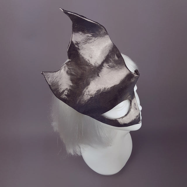 "Fire & Ice" Metallic Silver Half Mask