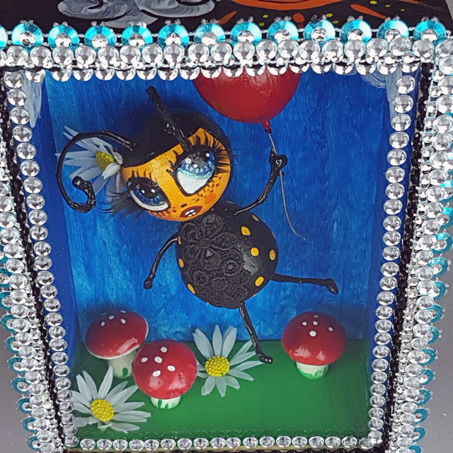 "Bumble" Bee Doll LowBrow Art Sculpture in Framed Box