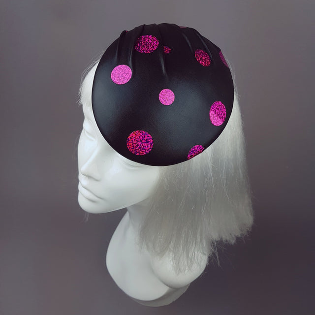 "Disco" Black and Fuchsia Pink Sequin Hat