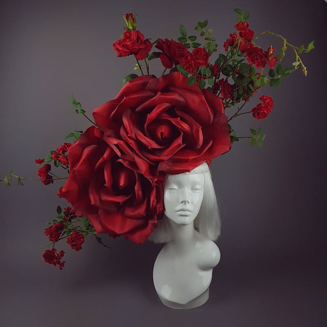 "Wild Roses" Giant Red Rose Hat