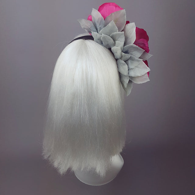 "Rhoslyn" Pink Floral Wedding Headband