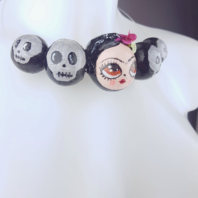 "Frida" Skulls DollFace Necklace