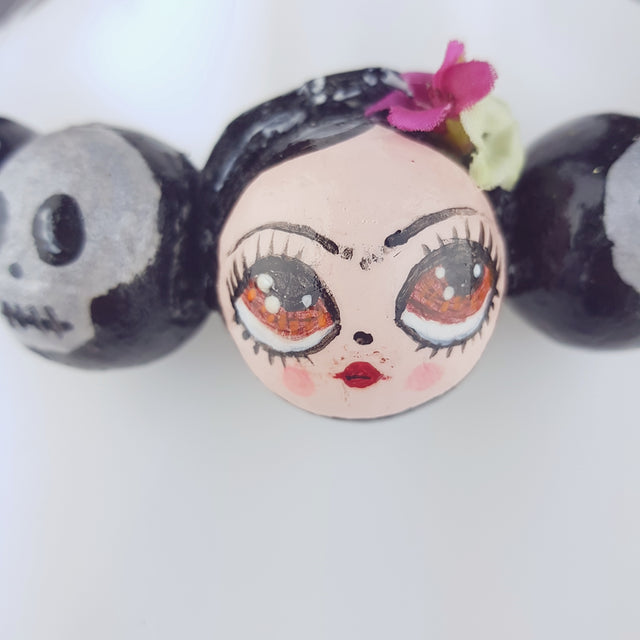 "Frida" Skulls DollFace Necklace