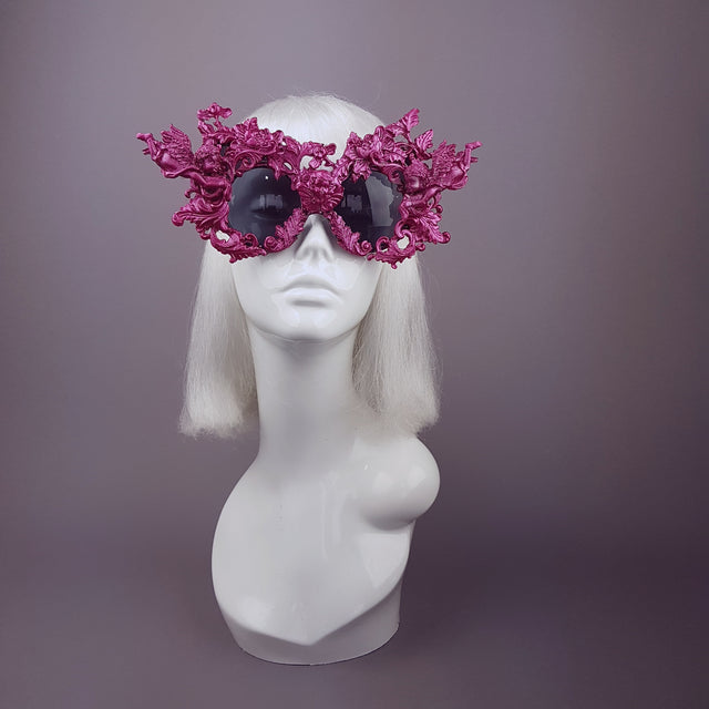 "Rococo" Pink Filigree Ornate Sunglasses