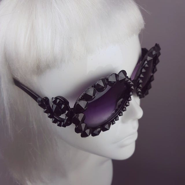 "Bordello" Black Gem Ornate Sunglasses