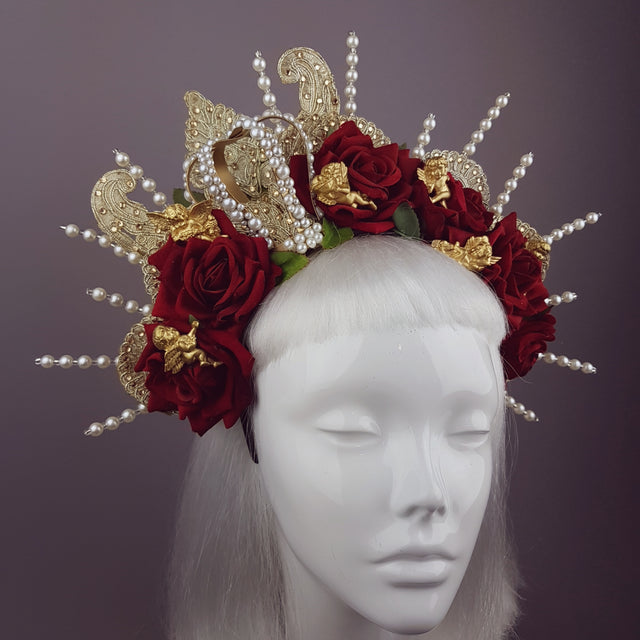 "Madonna" Virgin Mary Rose Pearl Crown Halo