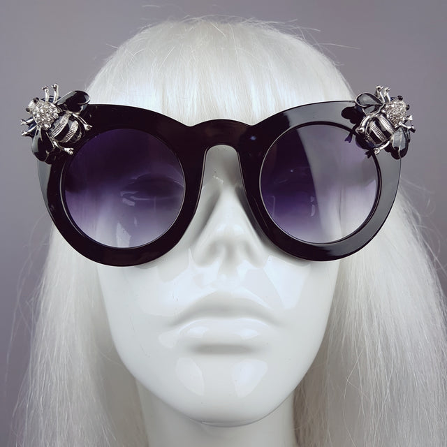 "Zumbido" Silver Jewelled Bee Sunglasses