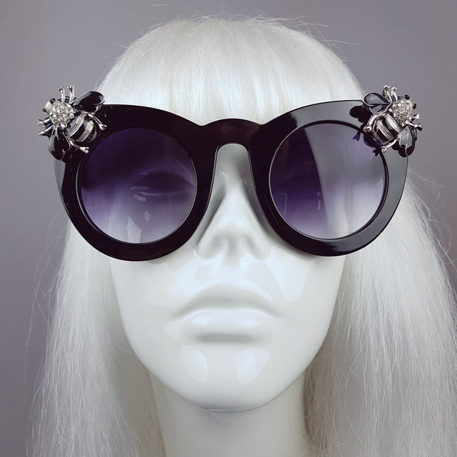"Zumbido" Silver Jewelled Bee Sunglasses