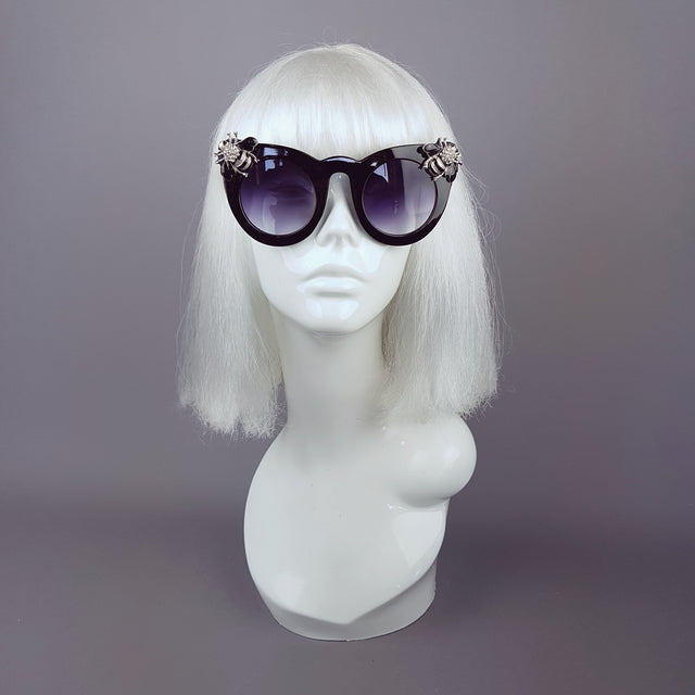 "Zumbido" Silver Jewelled Bee Sunglasses