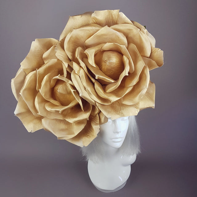 "Turaya" Giant Gold Rose Headdress