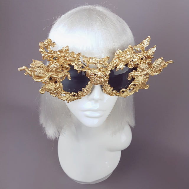 "Angelo" Gold Filigree Ornate Sunglasses