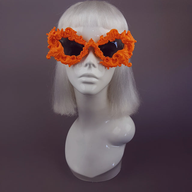 "Naranja" Orange Filigree Ornate Sunglasses
