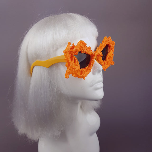 "Naranja" Orange Filigree Ornate Sunglasses