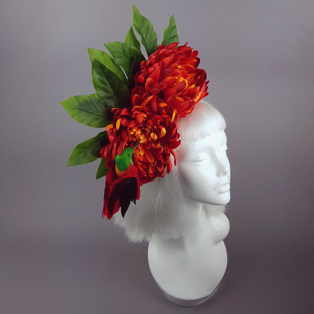 "Arethusa" Chrysanthemum & Hummingbird Headpiece