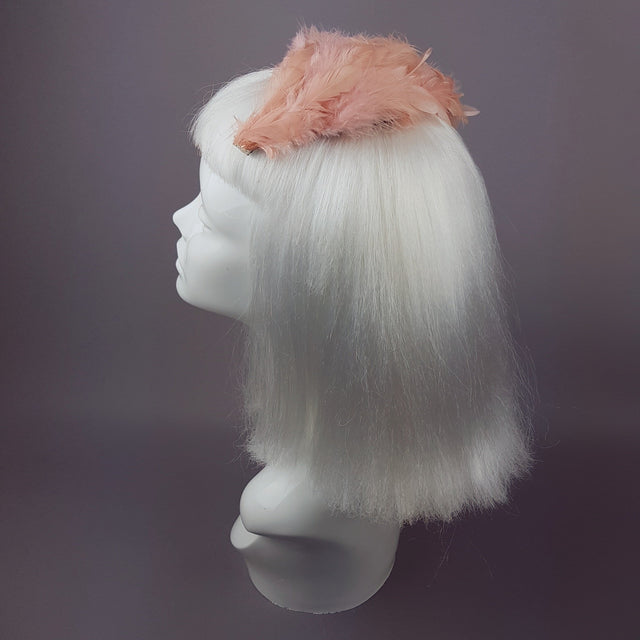 "Plume in Coral" Vintage Inspired Feather Fascinator