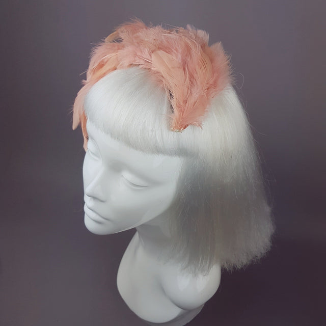 "Plume in Coral" Vintage Inspired Feather Fascinator