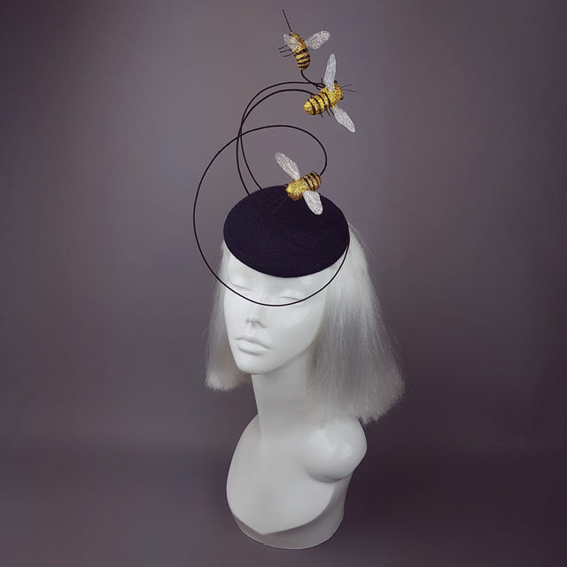 "Like Bees to..." Glitter Bumble Bee Fascinator Hat