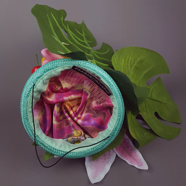 "Mangiare" Tropical Fruit & Flower Fascinator Hat