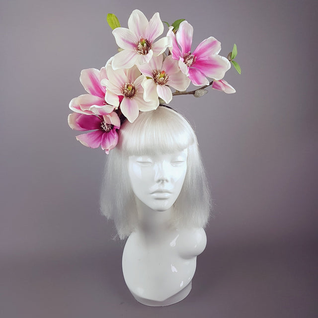 "Soulangeana" Pink Magnolia Flower Headpiece
