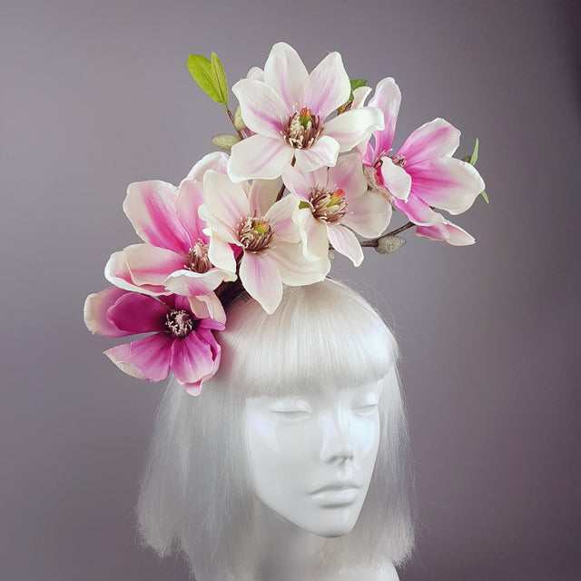 "Soulangeana" Pink Magnolia Flower Headpiece