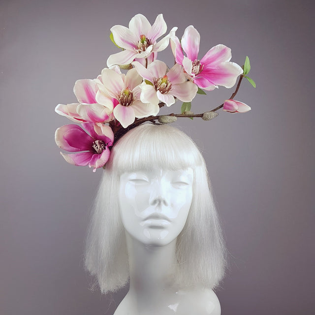 "Soulangeana" Pink Magnolia Flower Headpiece