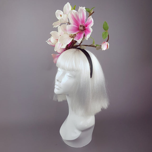 "Soulangeana" Pink Magnolia Flower Headpiece