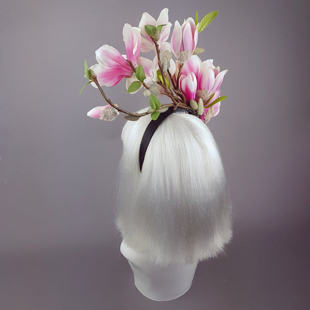 "Soulangeana" Pink Magnolia Flower Headpiece