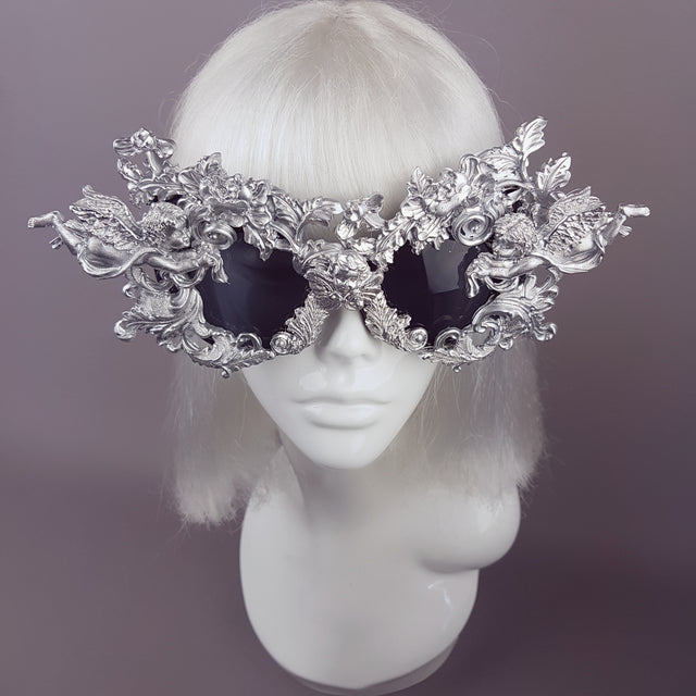 "Metal Guru" Silver Filigree Cherub Sunglasses
