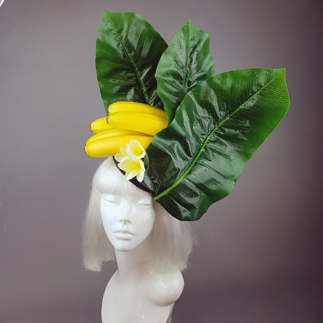 "Plátano" Tropical Banana and Banana Leaf Fascinator Hat