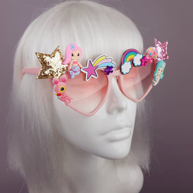 "Magic" Kawaii Mermaid & Star Heart Shaped Sunglasses