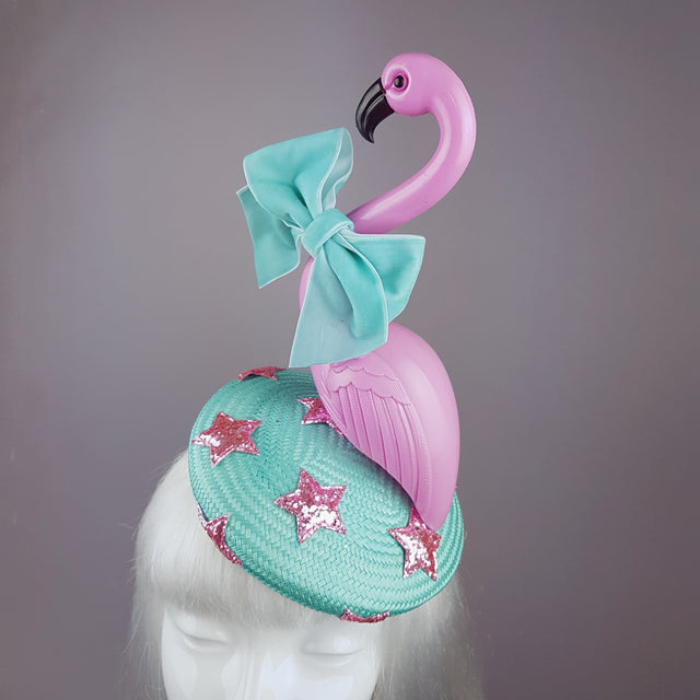 "Fifi la Floo" Pastel Pink & Blue Flamingo Fascinator Hat