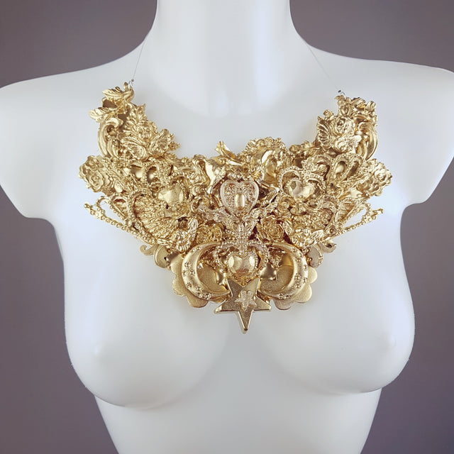 "Bael" Ornate Gold Filigree Neckpiece