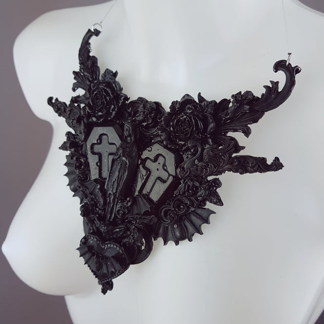 "Beleth" Ornate Black Filigree Neckpiece