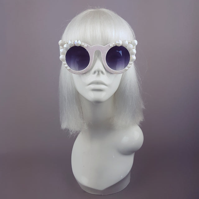 "Yuki-Onna" Iridescent Glitter Gem Sunglasses