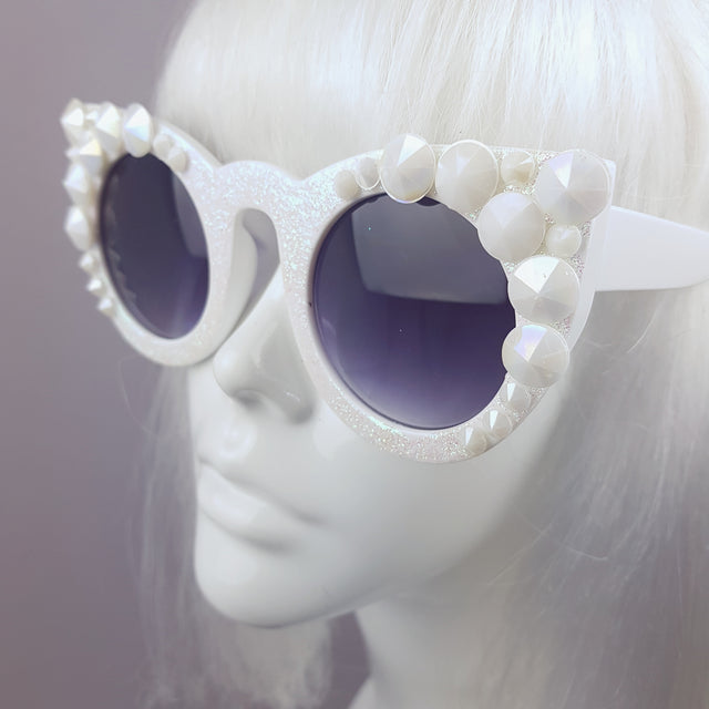 "Yuki-Onna" Iridescent Glitter Gem Sunglasses