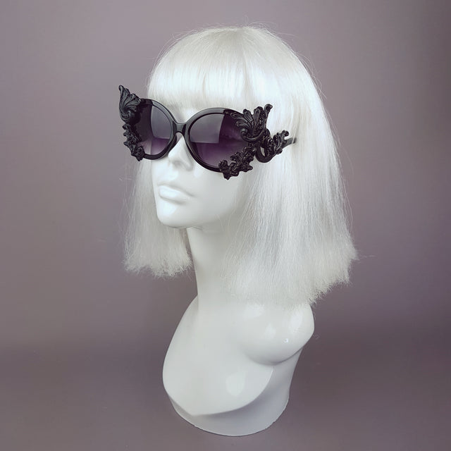 "Proserpine" Opulent Black Filigree Sunglasses